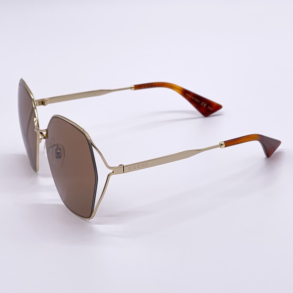 NEW GUCCI GG0818SA 002 WOMEN’S SUNGLASSES GUCCI GG0818S BROWN - Picture 8 of 14